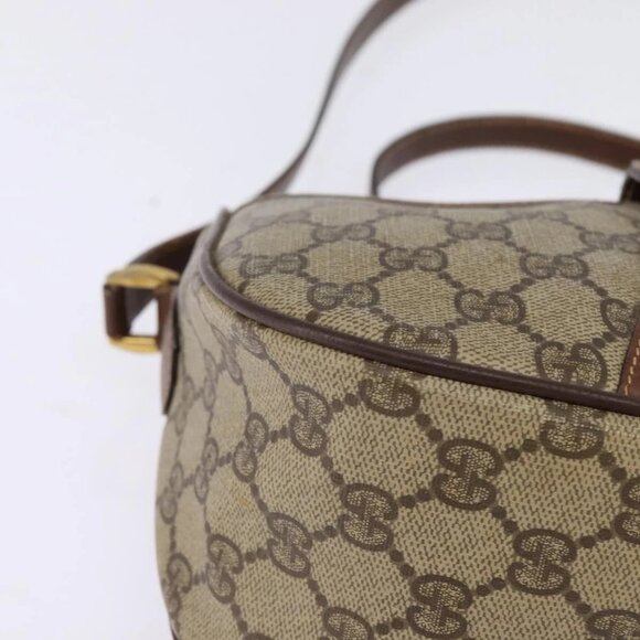 GUCCI GG Supreme Web Sherry Line Bag PVC Beige 001 754 6177 4021 Auth 148251 - Picture 5 of 16